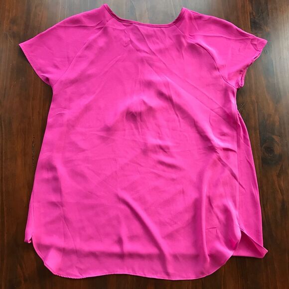 Mossimo Pink Short Sleeve SZ XS Blouse Target faux Wrap Womens Career - Picture 3 of 9